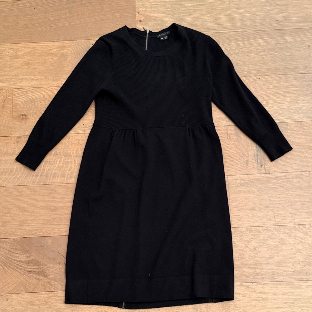 Theory Black Long Sleeve sweater Dress